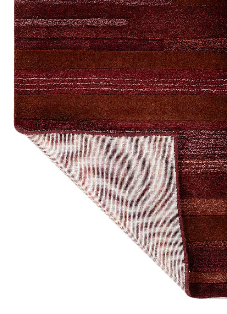 contour red and orange wool and viscose hand tufted Rug - Backing Shot contour red and orange wool and viscose hand tufted Rug - Backing Shot