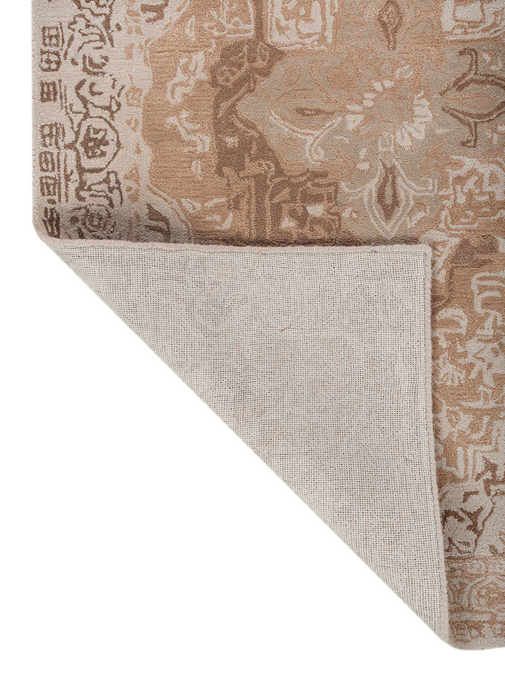 mythos beige and brown wool and viscose hand tufted Rug - Backing Shot mythos beige and brown wool and viscose hand tufted Rug - Backing Shot