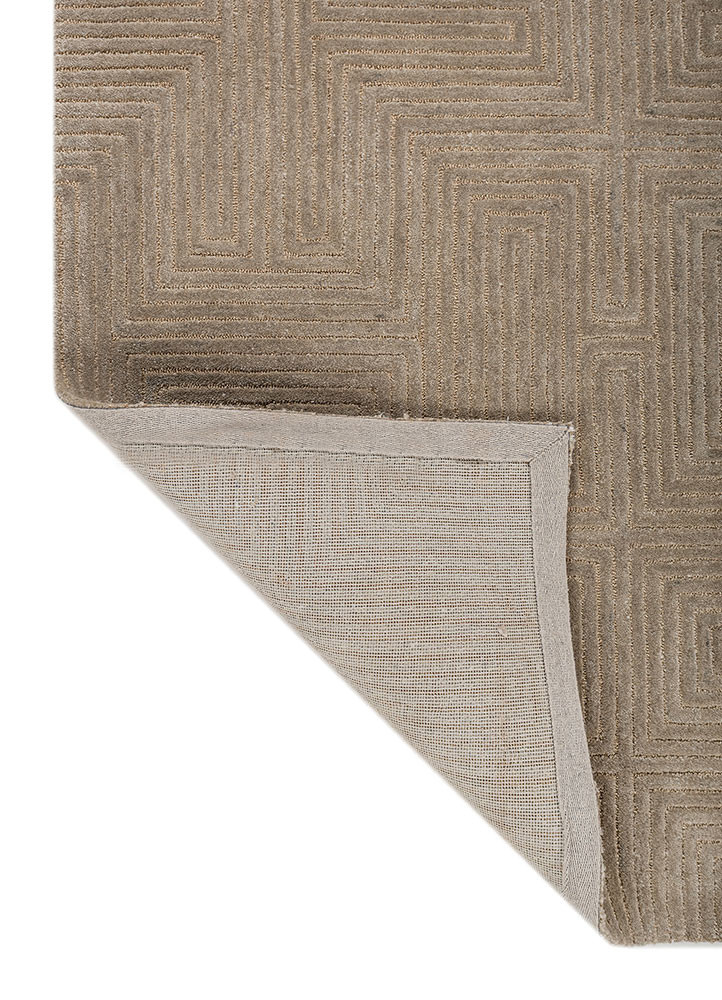 acar green wool and viscose hand tufted Rug - Backing Shot