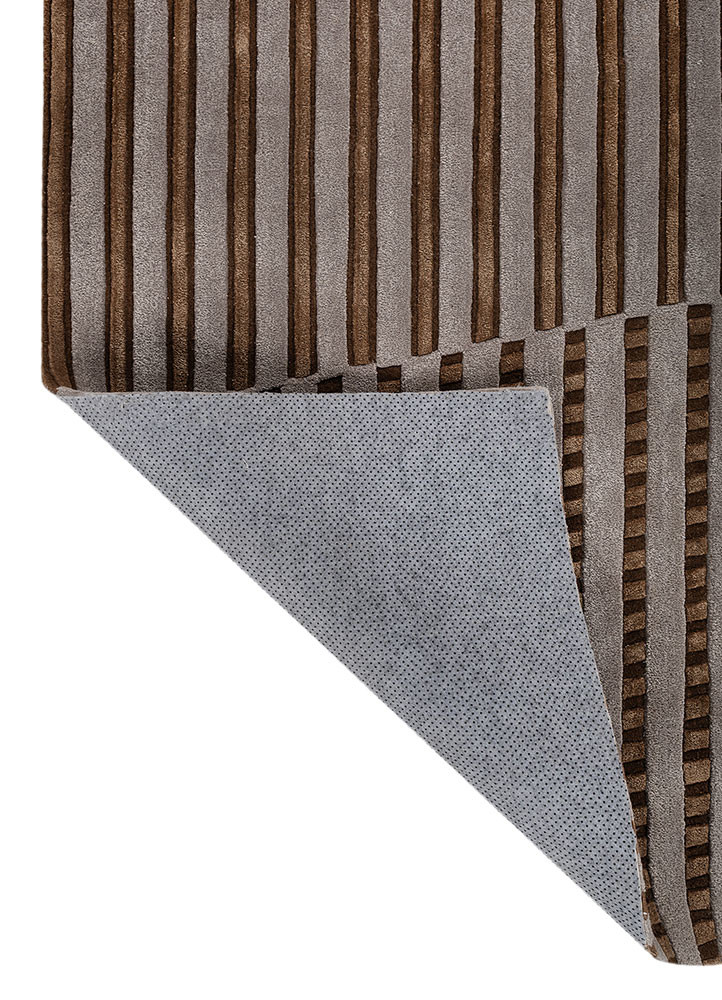 faces grey and black wool and viscose hand tufted Rug - Backing Shot faces grey and black wool and viscose hand tufted Rug - Backing Shot