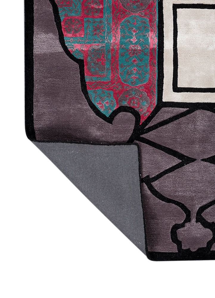 concoction pink and purple wool and viscose hand tufted Rug - Backing Shot concoction pink and purple wool and viscose hand tufted Rug - Backing Shot