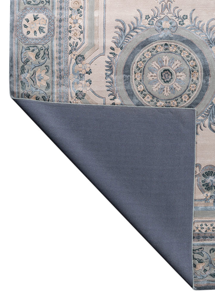 kora ivory wool and viscose hand tufted Rug - Backing Shot kora ivory wool and viscose hand tufted Rug - Backing Shot