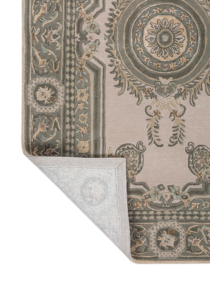 kora ivory wool and viscose hand tufted Rug - Backing Shot kora ivory wool and viscose hand tufted Rug - Backing Shot