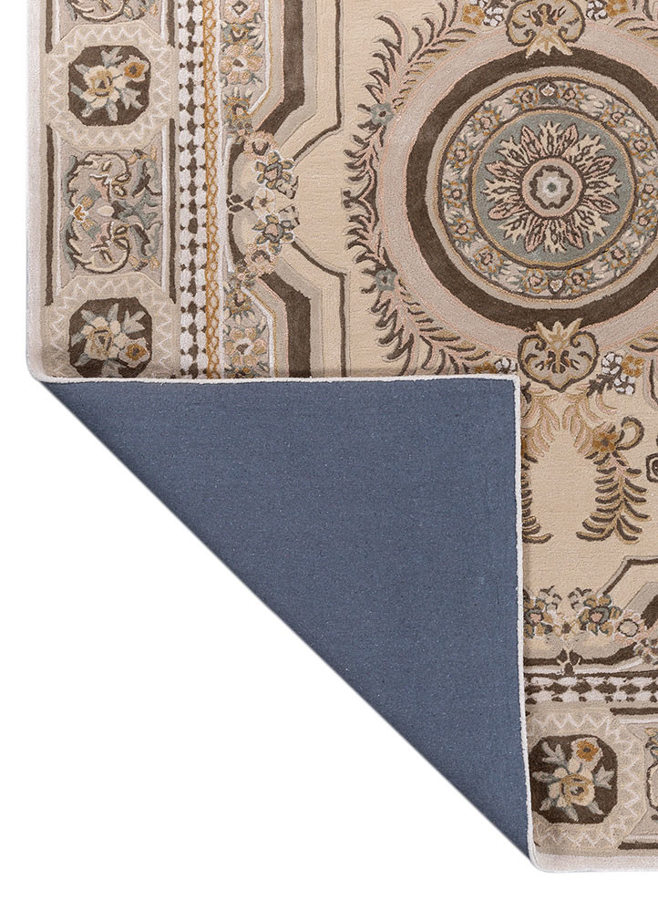 kora ivory wool and viscose hand tufted Rug - Backing Shot