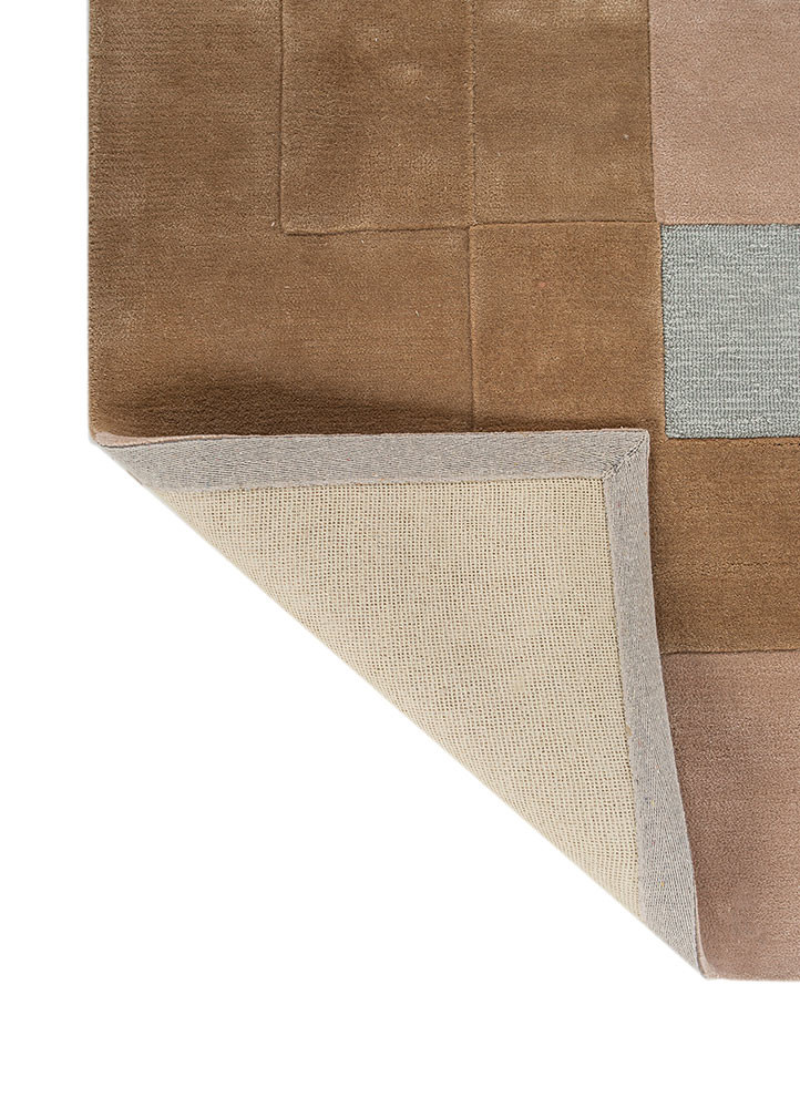 cera red and orange wool and viscose hand tufted Rug - Backing Shot