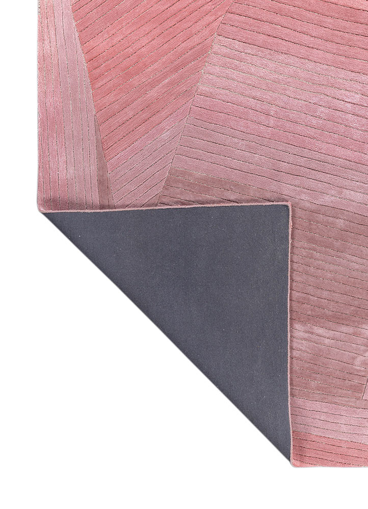 lucid pink and purple wool and viscose hand tufted Rug - Backing Shot