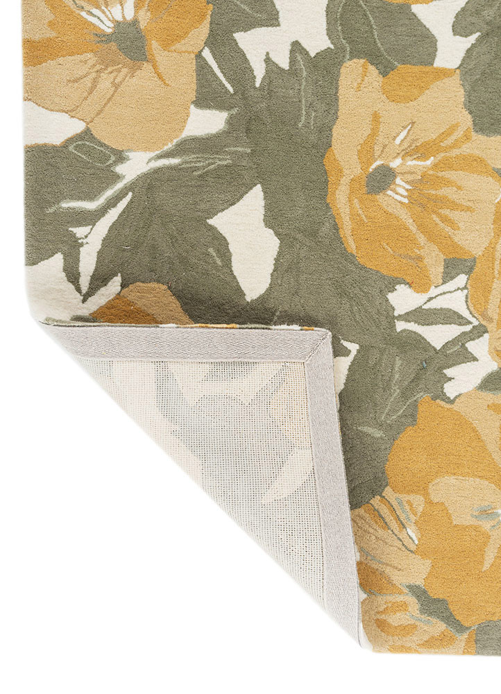 hacienda green wool hand tufted Rug - Backing Shot hacienda green wool hand tufted Rug - Backing Shot