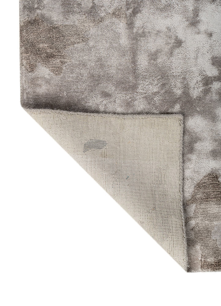 genesis grey and black viscose hand tufted Rug - Backing Shot