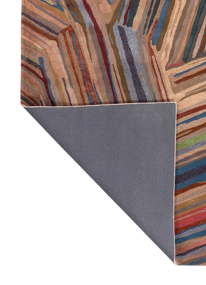 genesis red and orange wool and viscose hand tufted Rug - Backing Shot