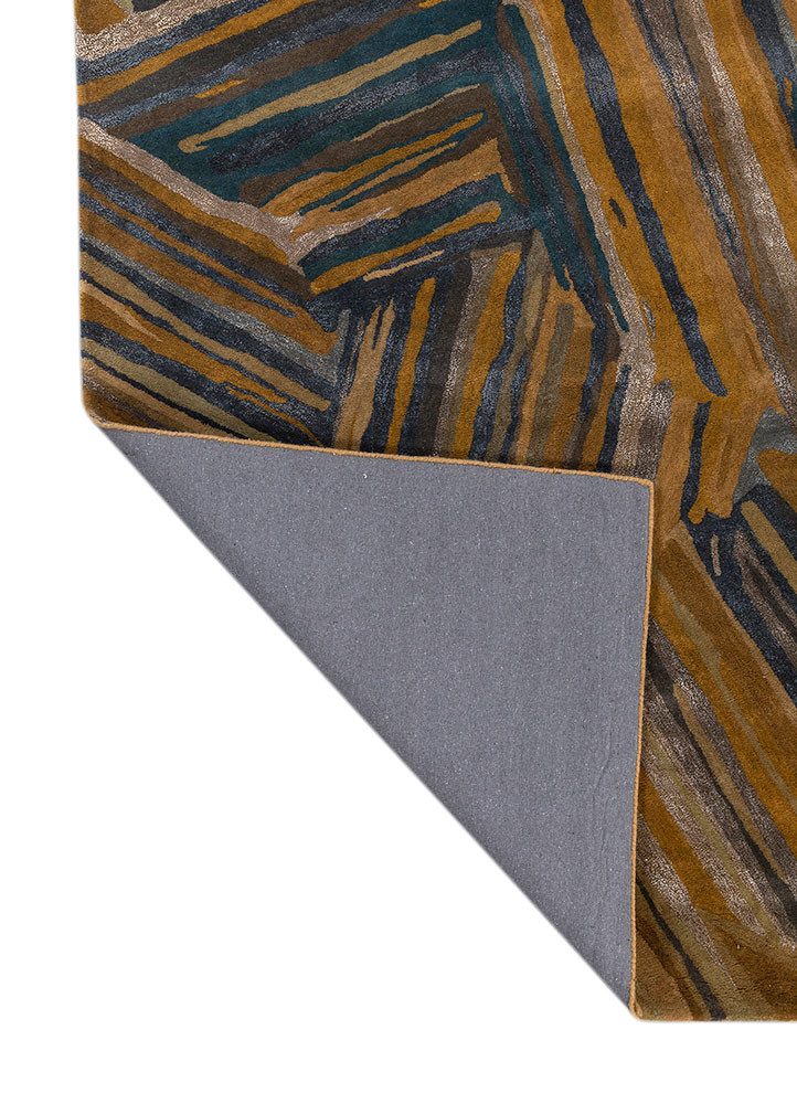 genesis gold wool and viscose hand tufted Rug - Backing Shot genesis gold wool and viscose hand tufted Rug - Backing Shot