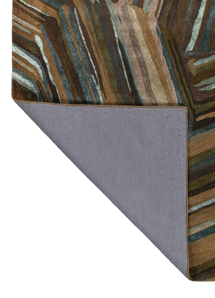 genesis blue wool and viscose hand tufted Rug - Backing Shot