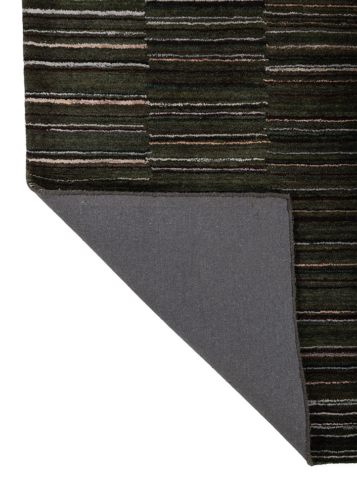 acar blue wool and viscose hand tufted Rug - Backing Shot