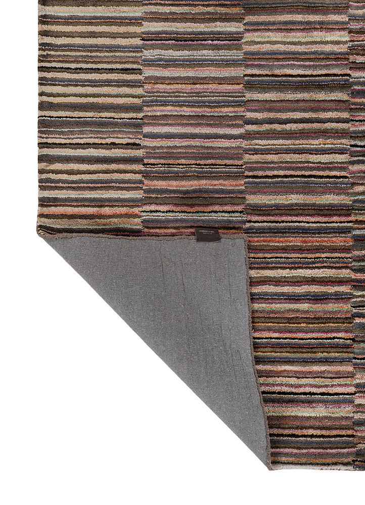 acar pink and purple wool and viscose hand tufted Rug - Backing Shot
