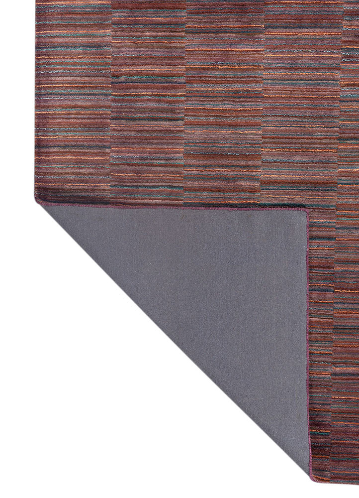 acar pink and purple wool and viscose hand tufted Rug - Backing Shot