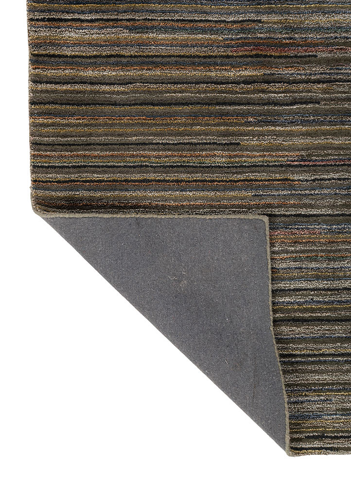 acar beige and brown wool and viscose hand tufted Rug - Backing Shot acar beige and brown wool and viscose hand tufted Rug - Backing Shot