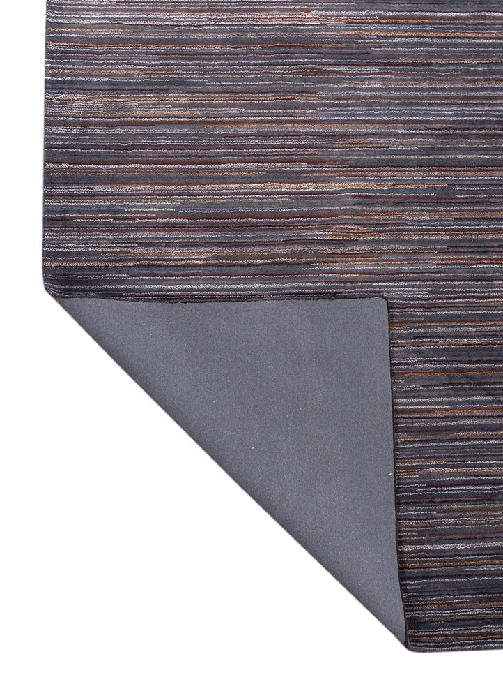 acar grey and black wool and viscose hand tufted Rug - Backing Shot acar grey and black wool and viscose hand tufted Rug - Backing Shot