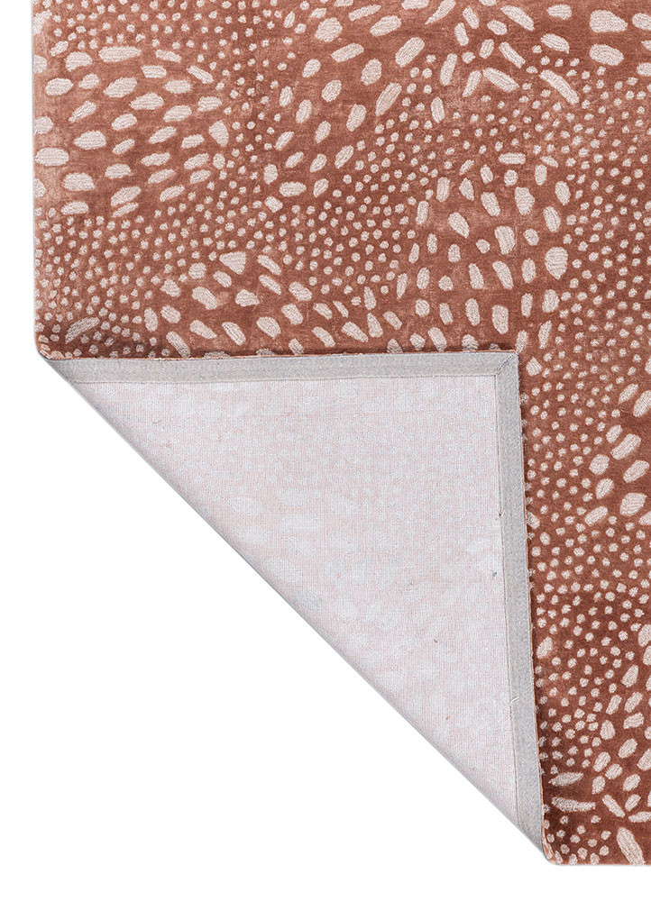 aurelia red and orange wool and viscose hand tufted Rug - Backing Shot aurelia red and orange wool and viscose hand tufted Rug - Backing Shot