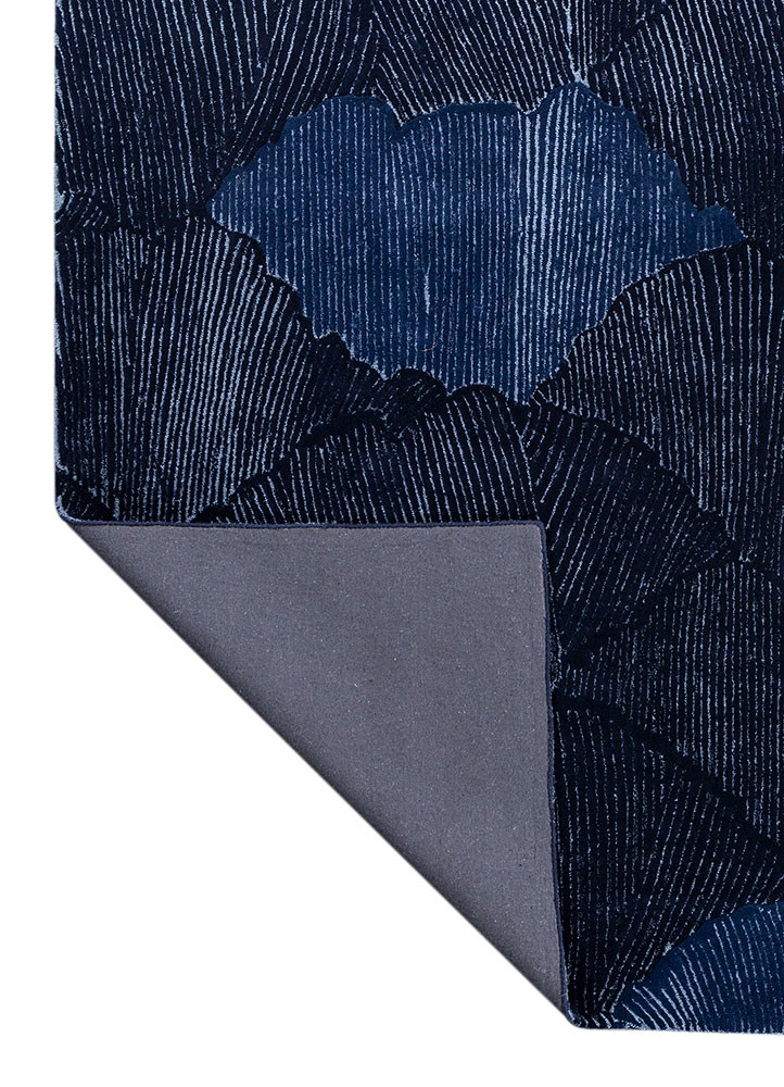 aurelia blue wool and viscose hand tufted Rug - Backing Shot aurelia blue wool and viscose hand tufted Rug - Backing Shot