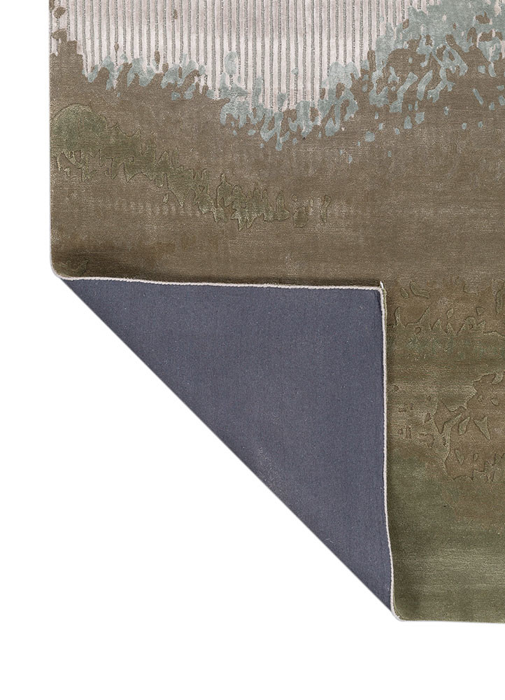 white noise blue wool and viscose hand tufted Rug - Backing Shot white noise blue wool and viscose hand tufted Rug - Backing Shot