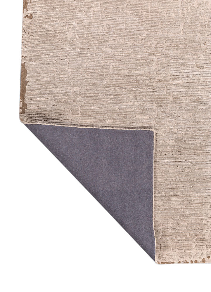 white noise ivory wool and viscose hand tufted Rug - Backing Shot white noise ivory wool and viscose hand tufted Rug - Backing Shot