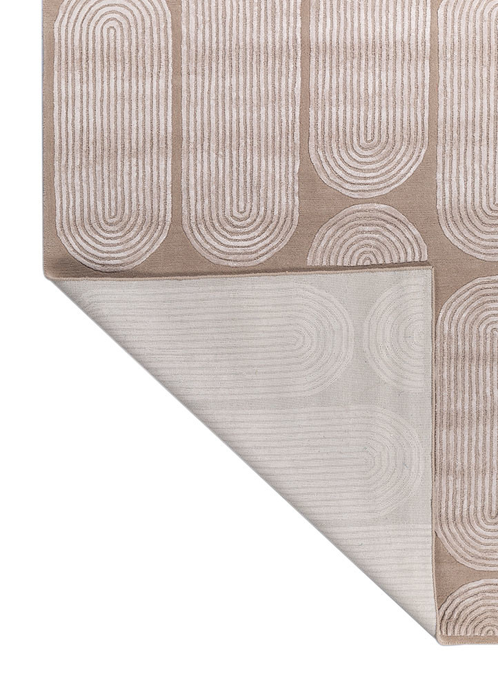 caliedo ivory wool and viscose hand tufted Rug - Backing Shot