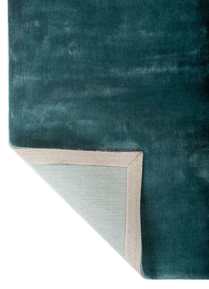 cera blue viscose hand tufted Rug - Backing Shot