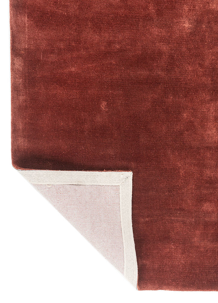cera red and orange viscose hand tufted Rug - Backing Shot
