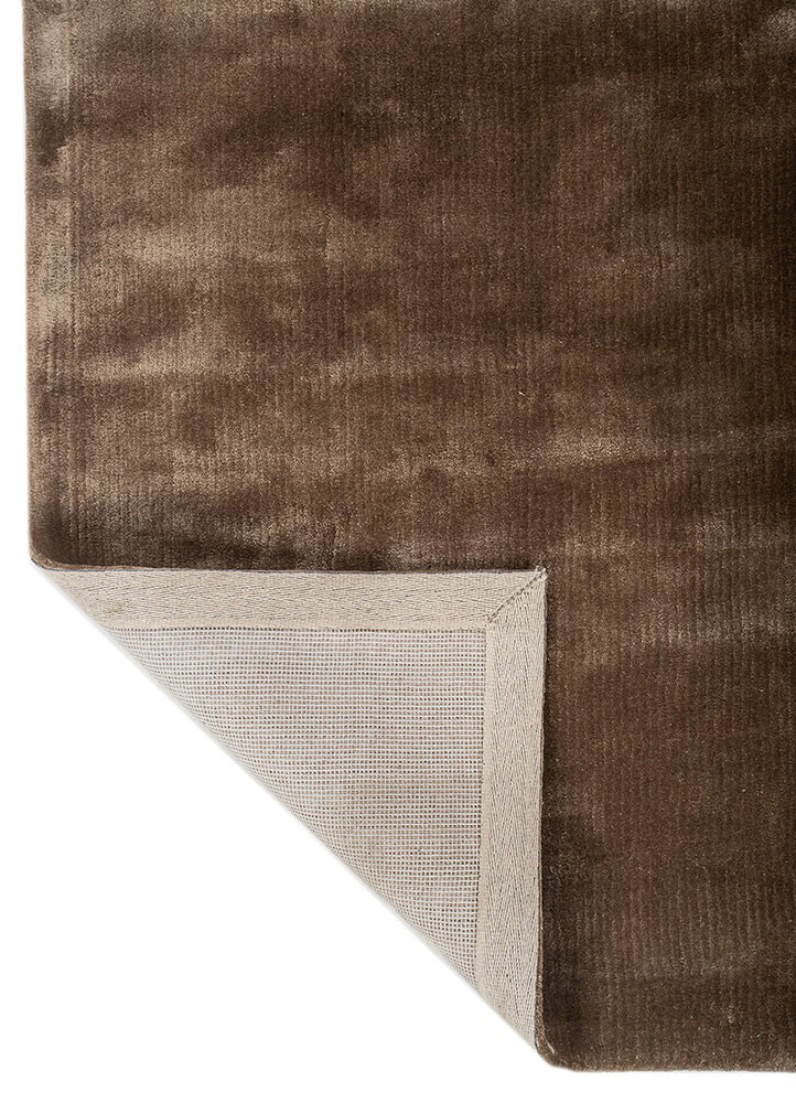 cera beige and brown viscose hand tufted Rug - Backing Shot