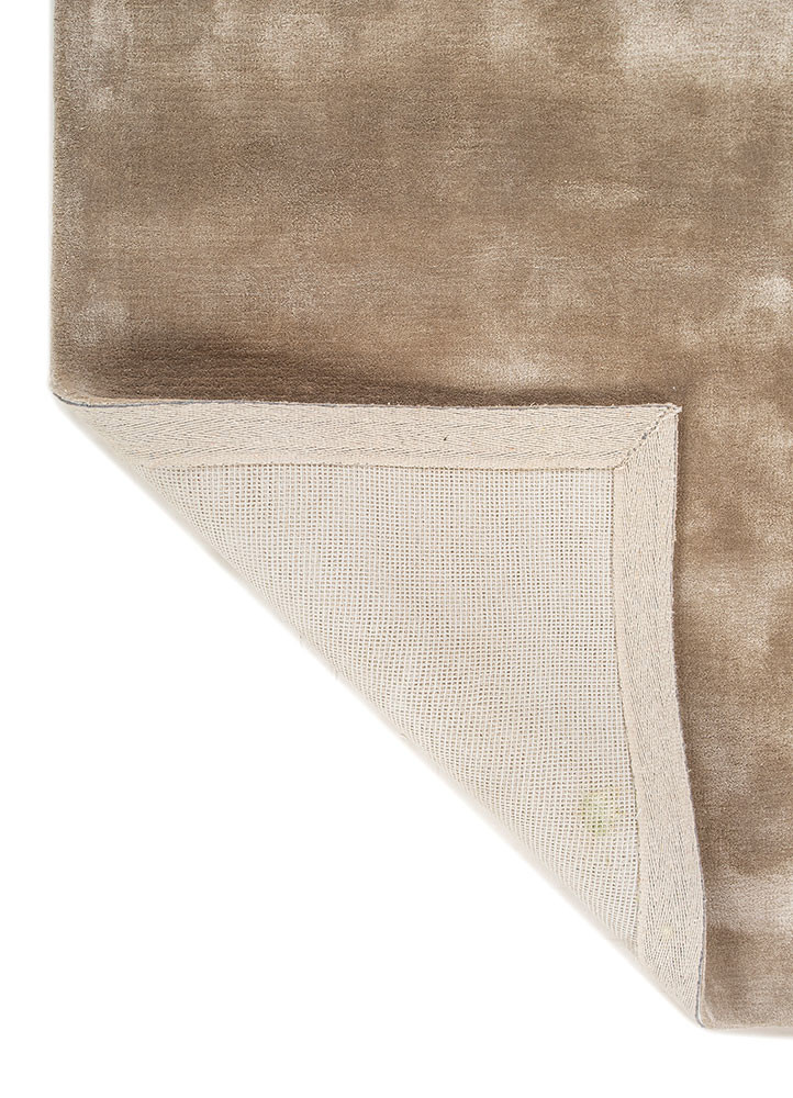 cera beige and brown viscose hand tufted Rug - Backing Shot