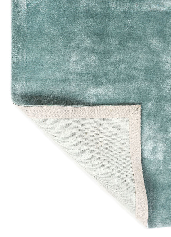 cera blue viscose hand tufted Rug - Backing Shot