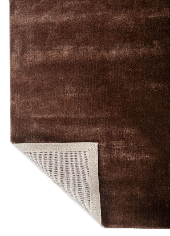 cera beige and brown viscose hand tufted Rug - Backing Shot
