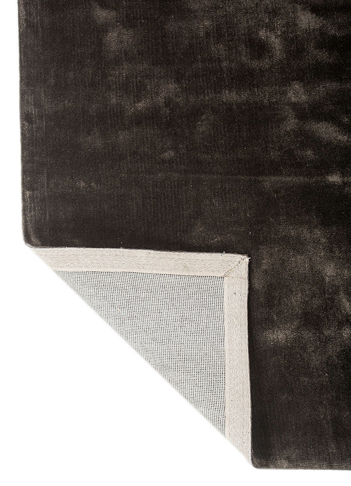 cera grey and black viscose hand tufted Rug - Backing Shot