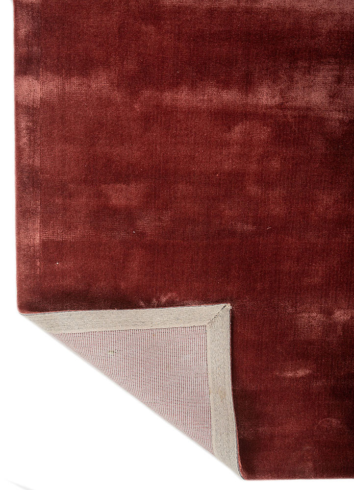 cera red and orange viscose hand tufted Rug - Backing Shot