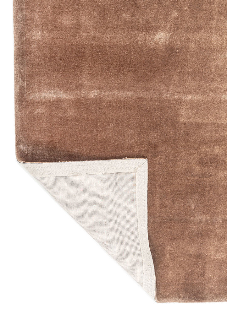 cera beige and brown viscose hand tufted Rug - Backing Shot