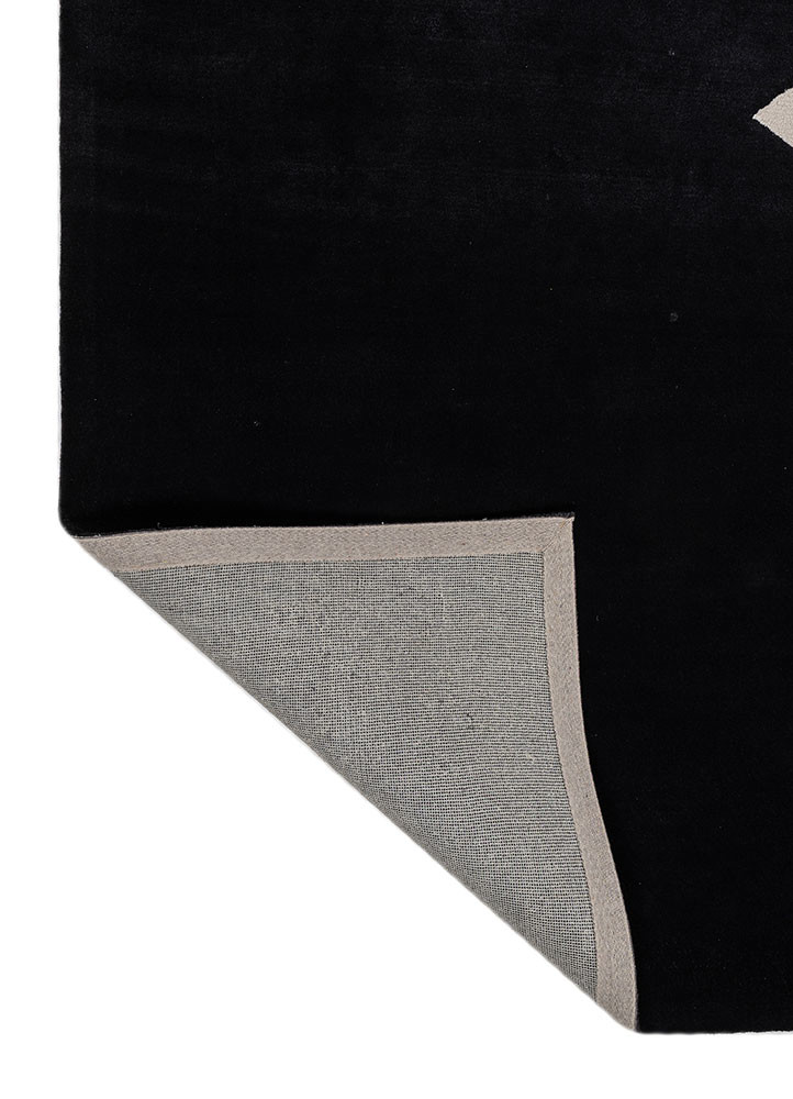 zig zag grey and black wool and viscose hand tufted Rug - Backing Shot zig zag grey and black wool and viscose hand tufted Rug - Backing Shot