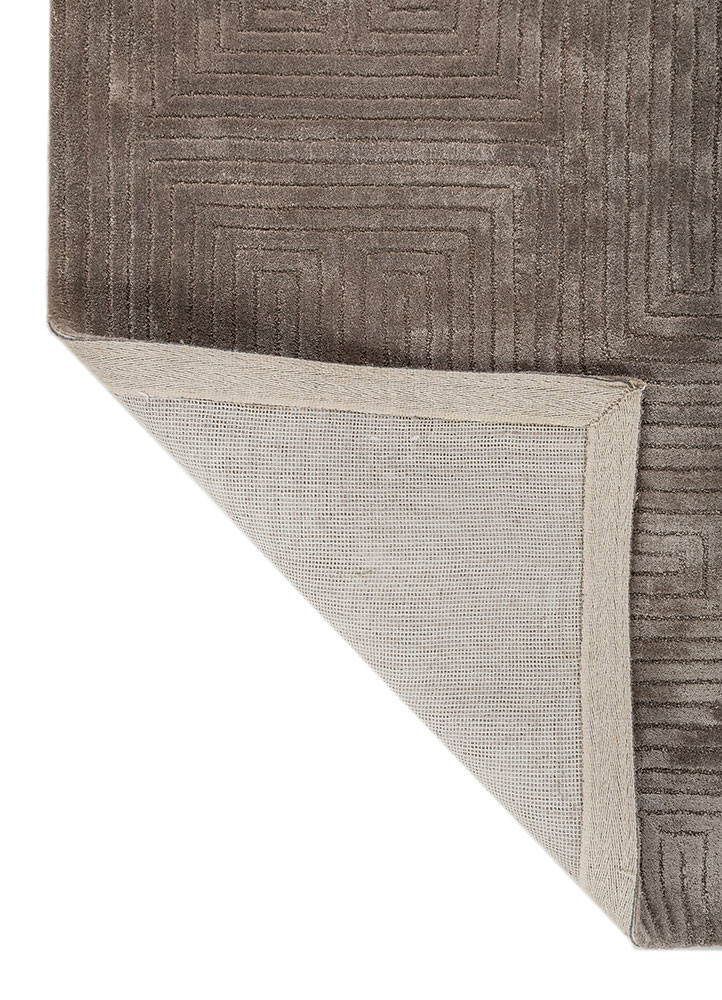 cera grey and black viscose hand tufted Rug - Backing Shot cera grey and black viscose hand tufted Rug - Backing Shot