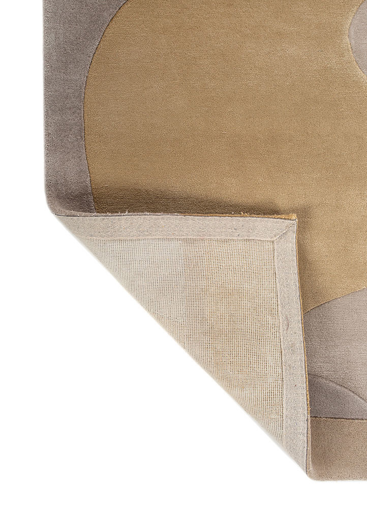 joy gold wool and viscose hand tufted Rug - Backing Shot