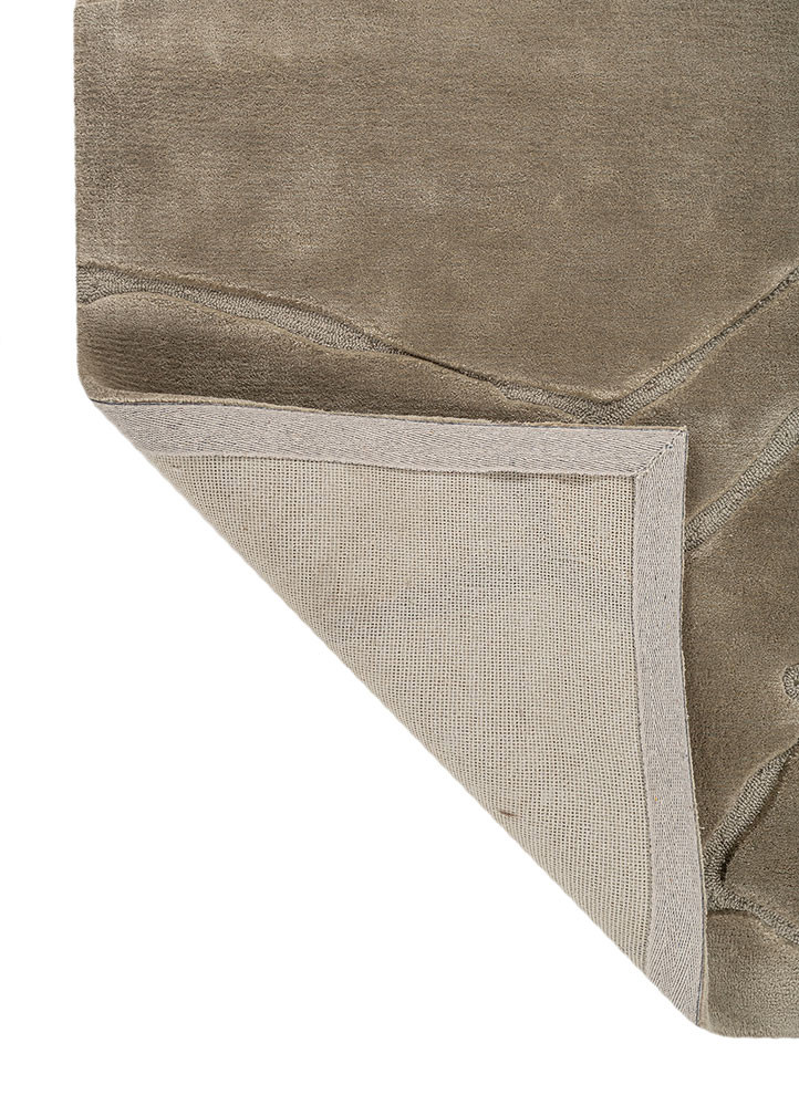 genesis green wool and viscose hand tufted Rug - Backing Shot