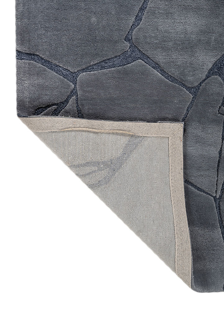 genesis blue wool and viscose hand tufted Rug - Backing Shot
