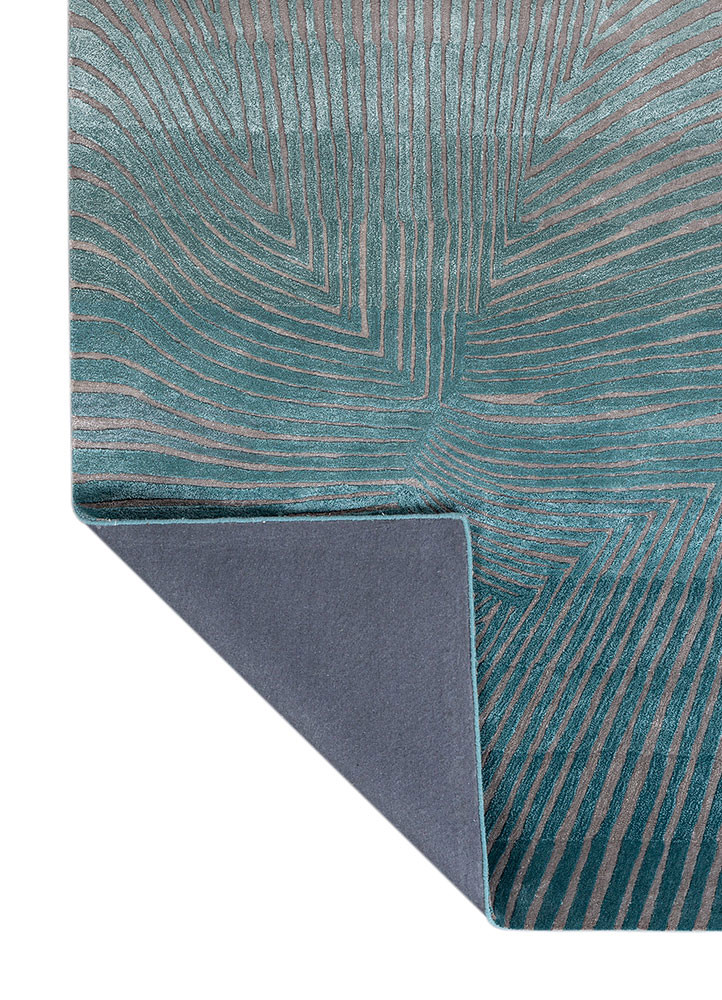 lucid blue wool and viscose hand tufted Rug - Backing Shot lucid blue wool and viscose hand tufted Rug - Backing Shot