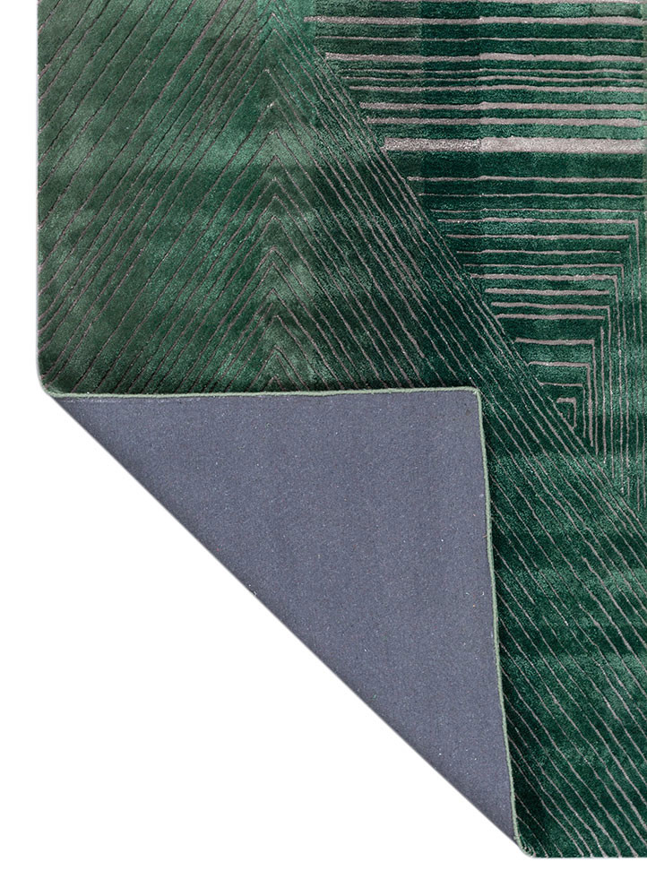 white noise green wool and viscose hand tufted Rug - Backing Shot white noise green wool and viscose hand tufted Rug - Backing Shot
