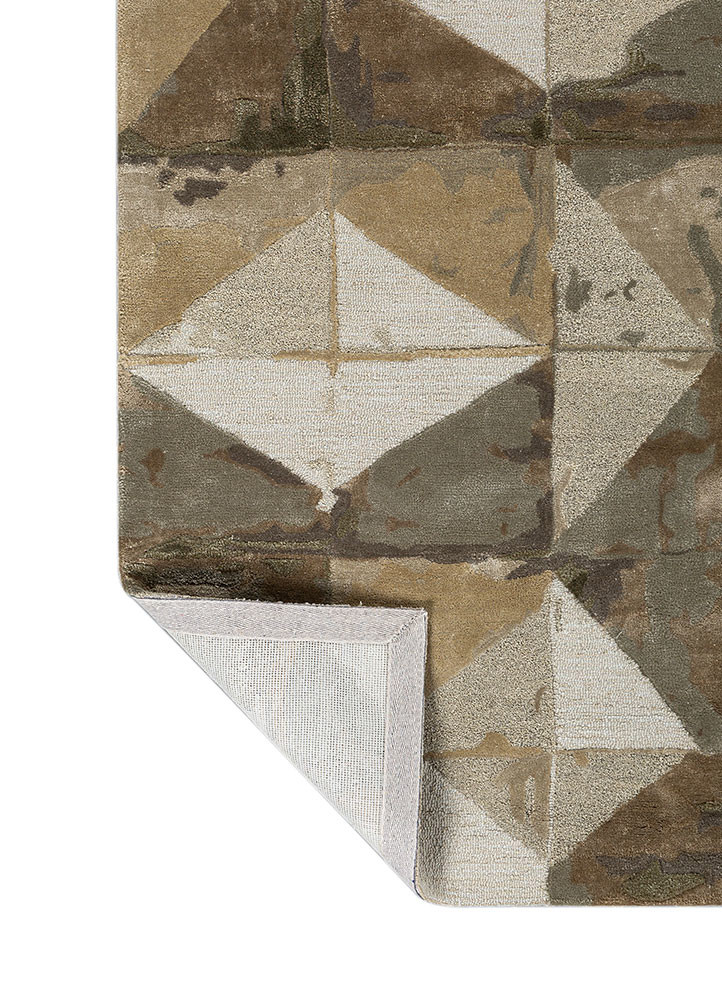 caliedo blue wool and viscose hand tufted Rug - Backing Shot
