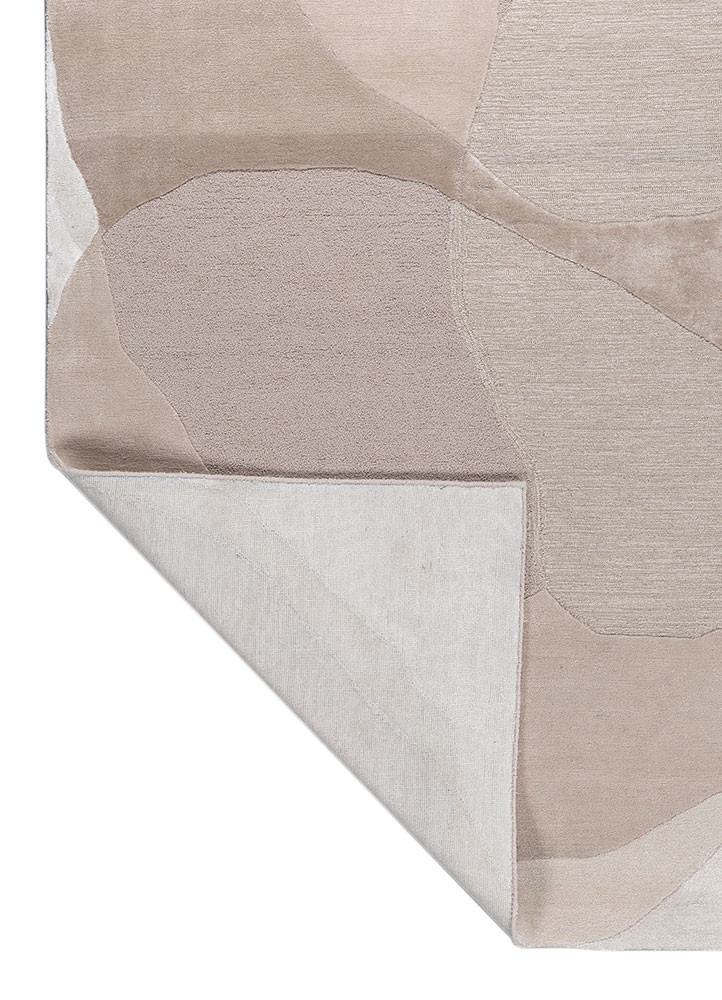 joy ivory wool and viscose hand tufted Rug - Backing Shot