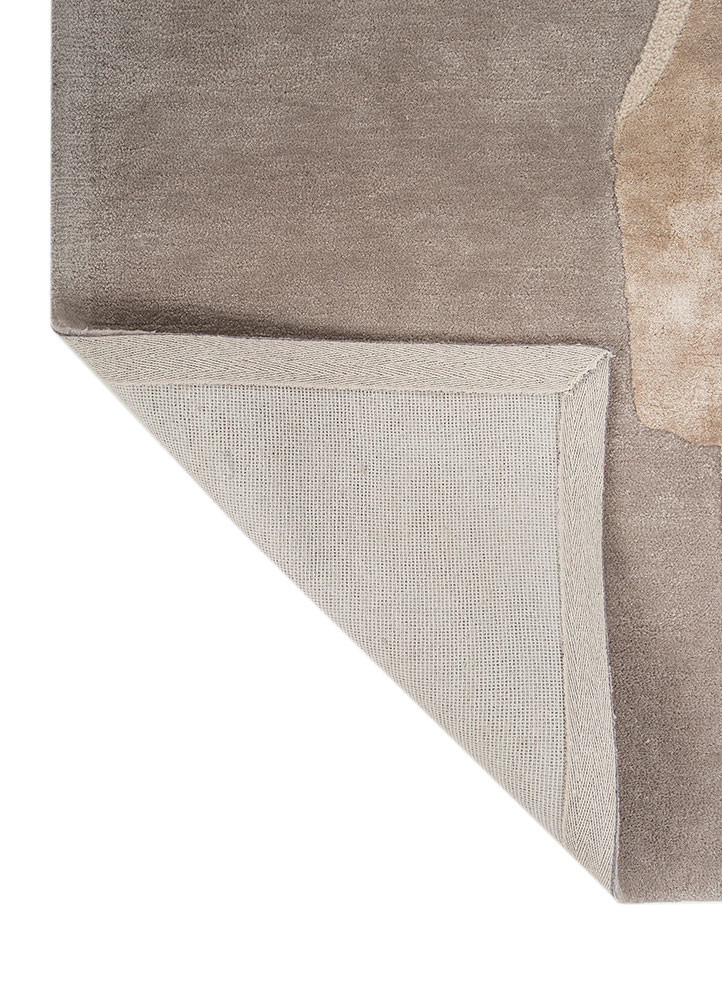joy grey and black wool and viscose hand tufted Rug - Backing Shot