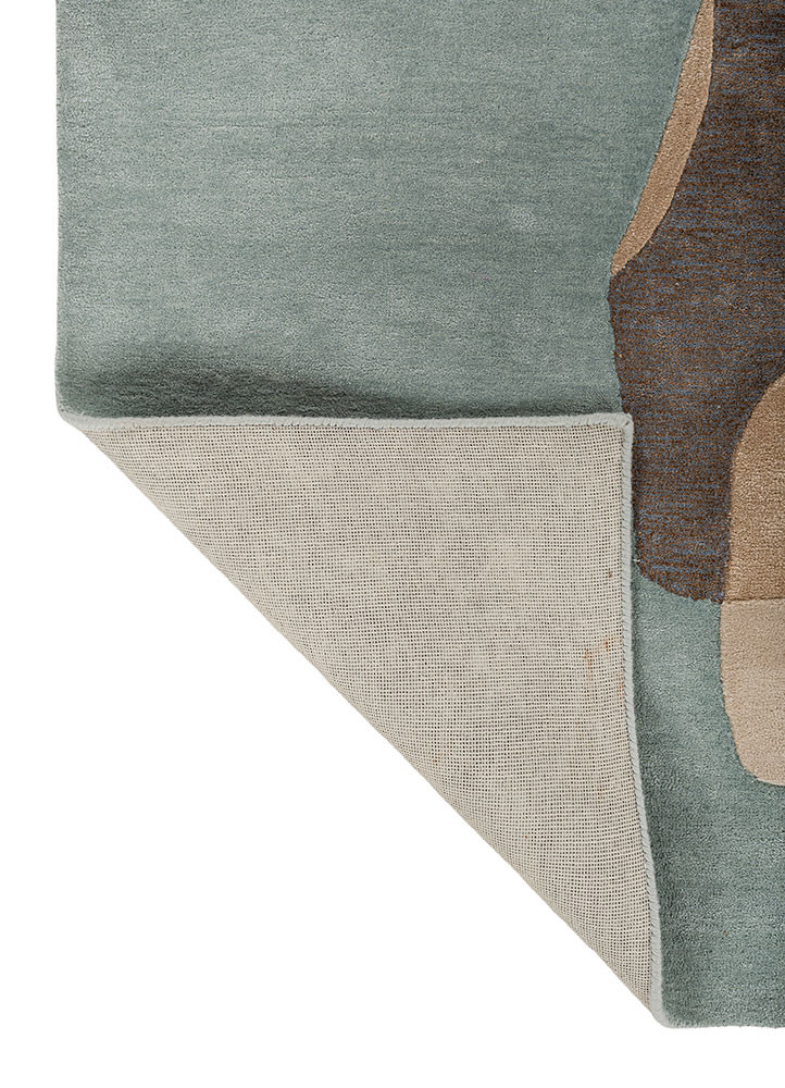joy blue wool and viscose hand tufted Rug - Backing Shot joy blue wool and viscose hand tufted Rug - Backing Shot