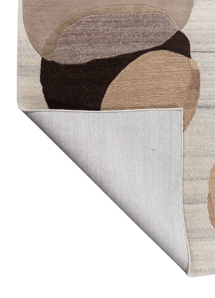 joy ivory wool and viscose hand tufted Rug - Backing Shot