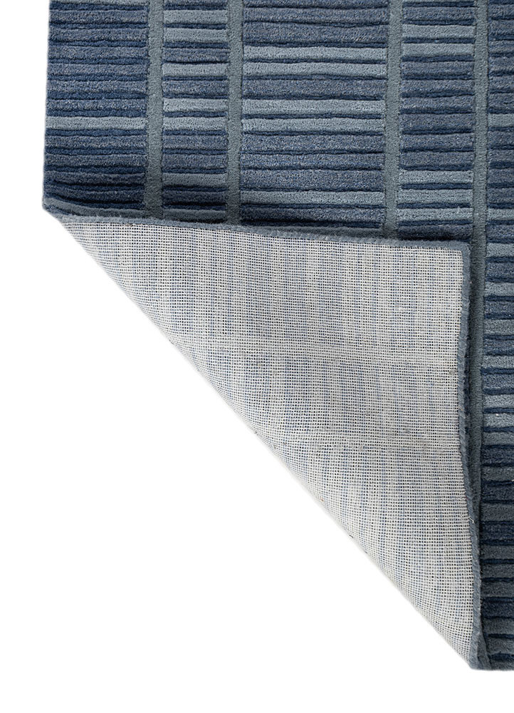 wild wanderlust blue wool hand tufted Rug - Backing Shot wild wanderlust blue wool hand tufted Rug - Backing Shot