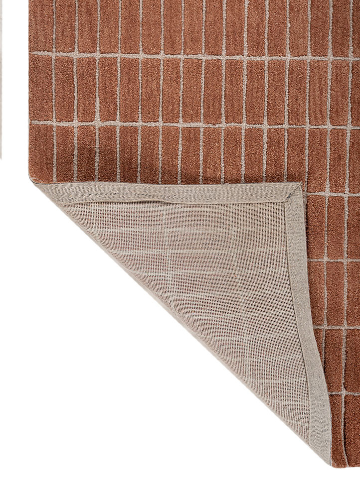 aprezo red and orange wool hand tufted Rug - Backing Shot aprezo red and orange wool hand tufted Rug - Backing Shot