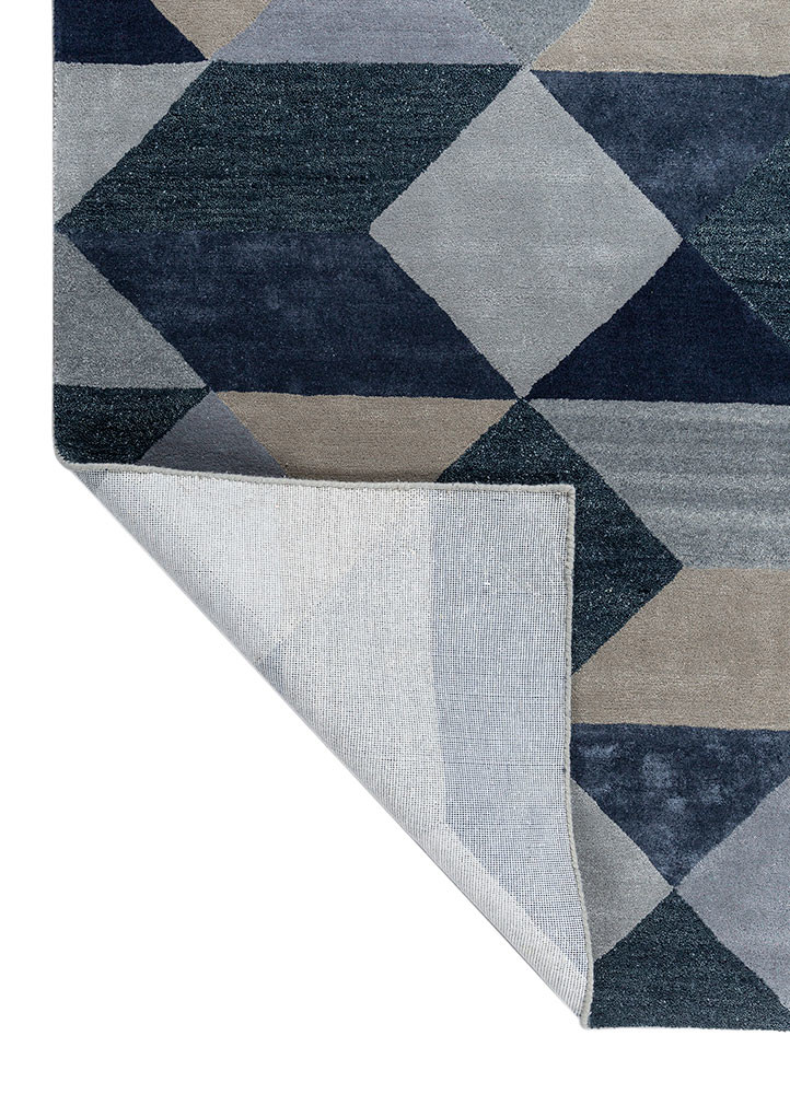 en casa by luli sanchez blue wool hand tufted Rug - Backing Shot en casa by luli sanchez blue wool hand tufted Rug - Backing Shot