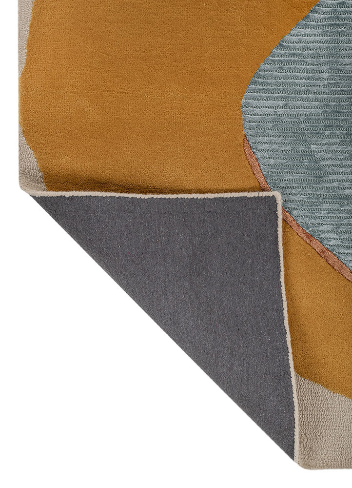 joy blue wool and viscose hand tufted Rug - Backing Shot joy blue wool and viscose hand tufted Rug - Backing Shot